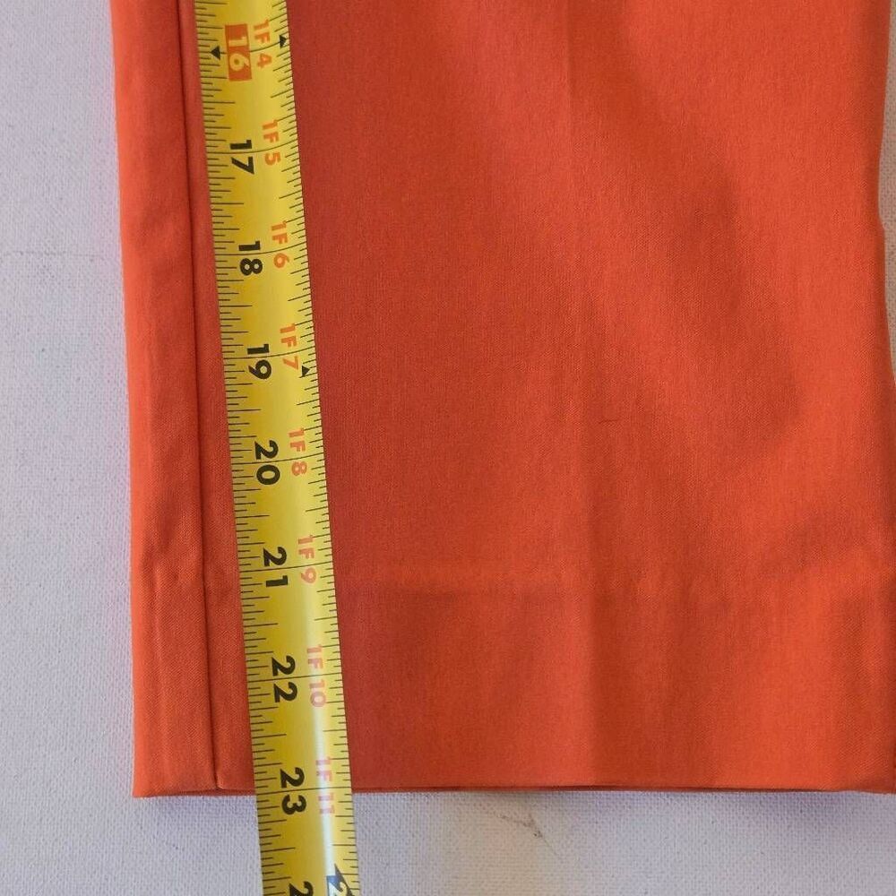 Peck & Peck Womens Zipper Ankle Pull-on Capri Pants Orange Size 12 - Picture 9 of 11